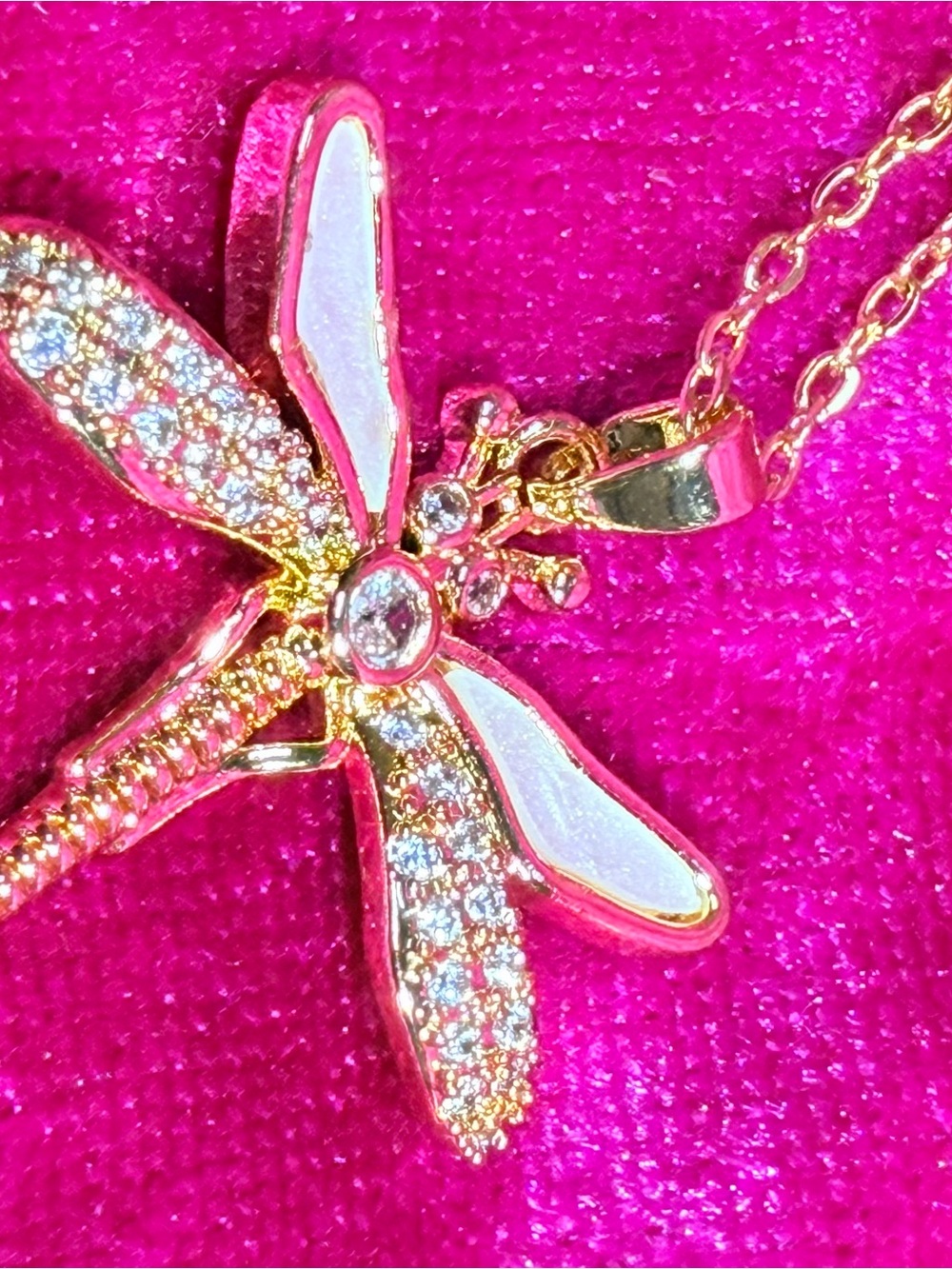 Gold Dragonfly Pendant Necklace - Women Jewelry